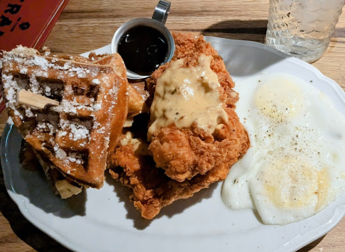 Ida Claire - San Antonio signature dishes Ida's BiscuitsChicken & WaffleFried Green Tomatoes